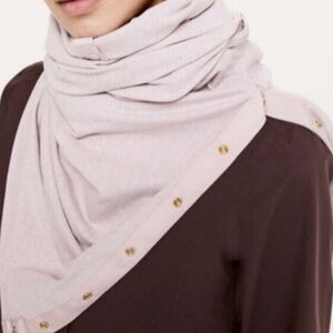 Lululemon Athletica Light Misty Pink Scarf with Gold Buttons